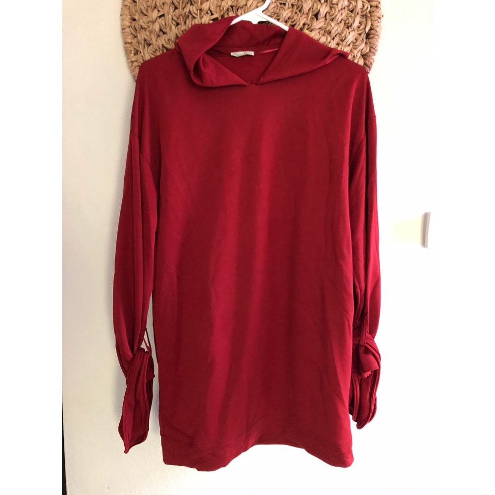 Zara long hoodie with ties on wrists